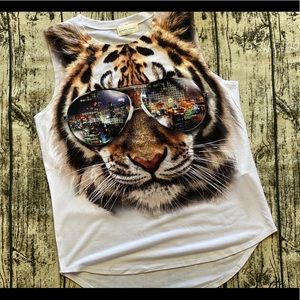 Tiger Tank Top with sequins